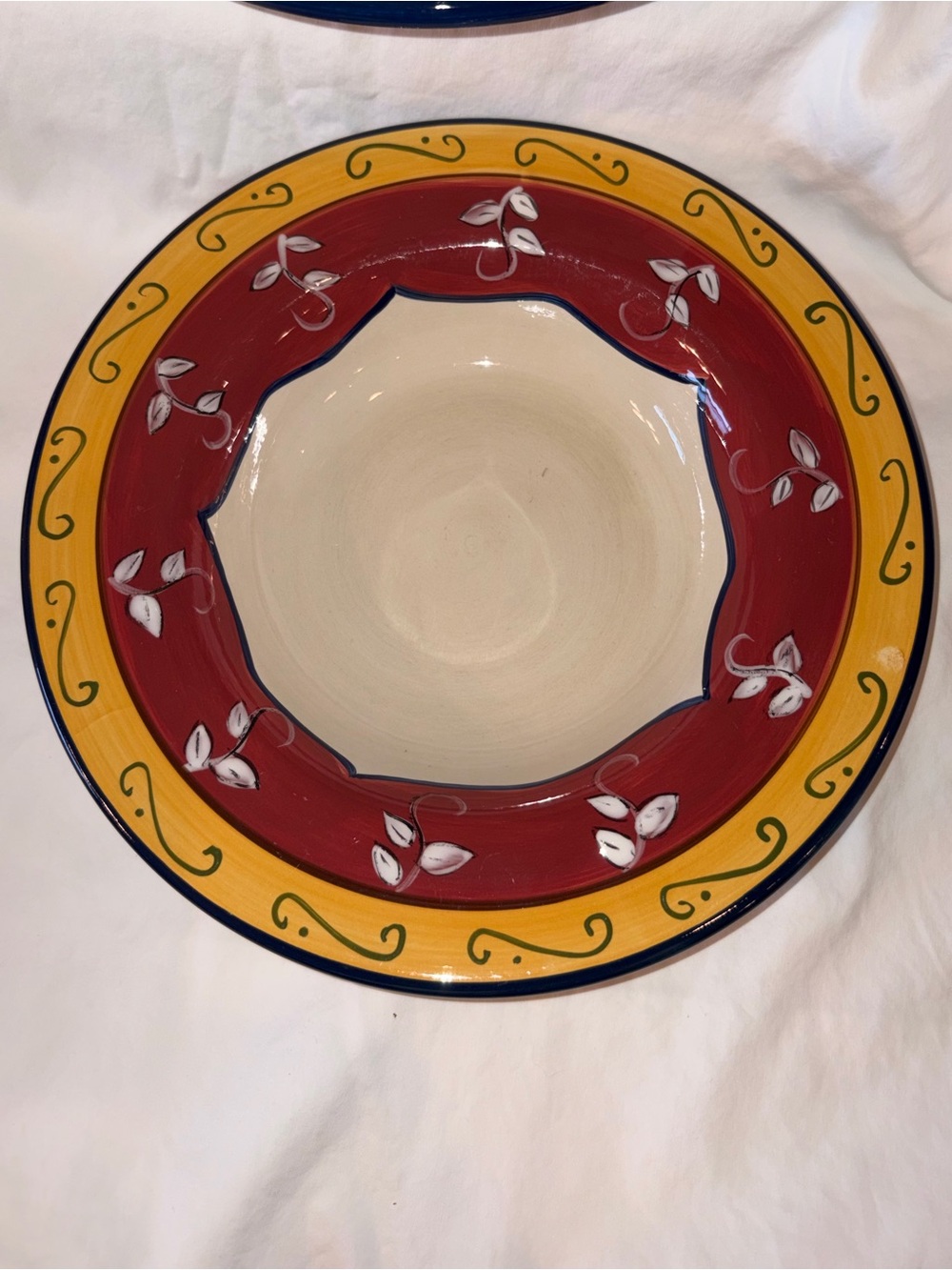 Vintage Like new Pier 1 One VALLARTA rimmed Soup pasta Bowls Set of 2